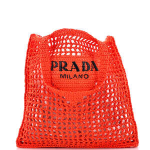 Prada Triangle Logo Open Tote Raffia #223275P16B